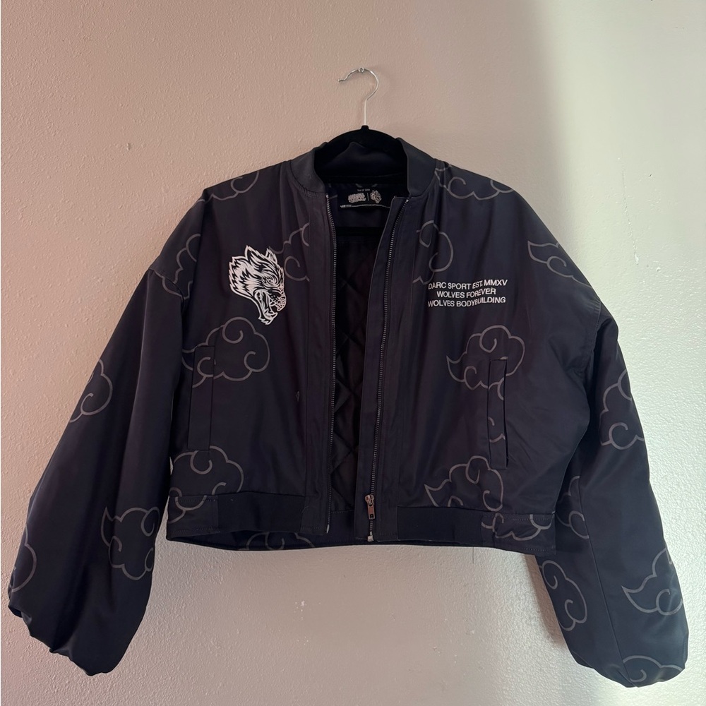 Small S Darc Sport Civil Regime Embroidered Black Bomber Jacket Wolf NFGU